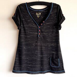 KENSIE Sleepwear Black Short Sleeve Top, size X-Small